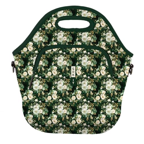 LunchTote Zippered Bag Insulated Neoprene Caddy (Good Luck Garden / X-Large 6.5 Quart Lunch Tote)