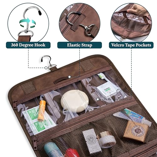 Hanging Toiletry Bag for Women Men Foldable Travel Organizer