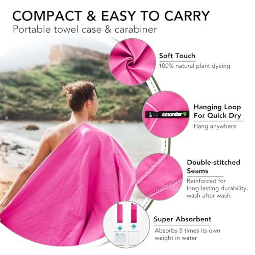 Quick Dry Travel Towel with Case & Carabiner