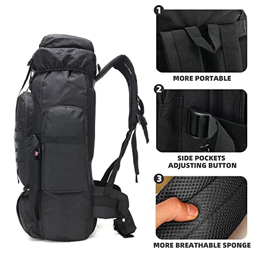 70L Camping Hiking Backpack Tactical Backpack Military Molle Rucksack Backpack for Outdoor