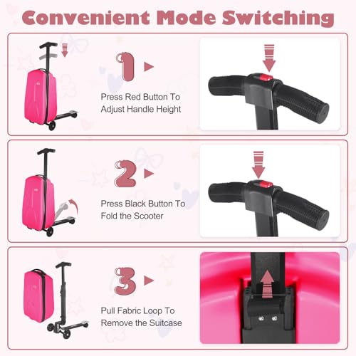 Scooter Suitcase for Kids Detachable & Foldable Carry On Suitcase