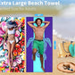 Microfiber Beach Towel Oversized 71x32 Multiple with Bag 4 Pack Bulk (4 Count)