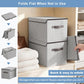 Linen Fabric Foldable Storage Cube Bin Organizer Basket with Flip (4 Count)