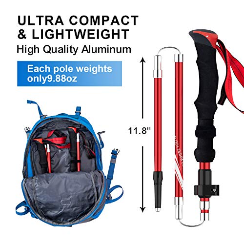 Lightweight Collapsible Trekking Poles Folding Hiking Sticks (2 Count)