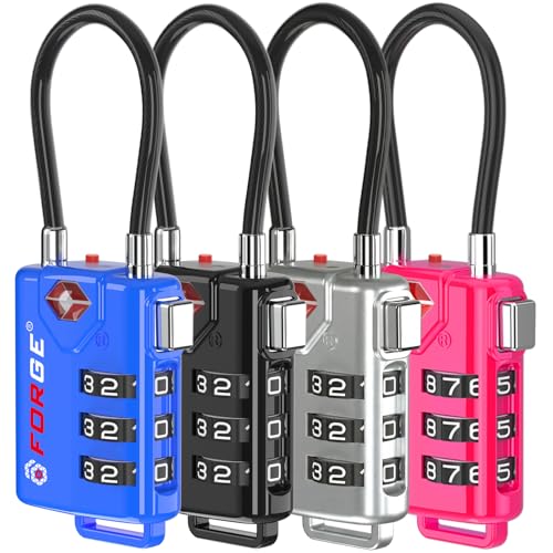 TSA Approved Cable Luggage Locks (4 Count)