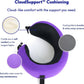 C CUSHION LAB Travel Pillow, Award-Winning Patented Ergonomic Design for Chin & Neck Support Memory Foam Neck Pillow, Compact Airplane Pillow for Traveling, Flight, Car (Royal Purple, Medium)