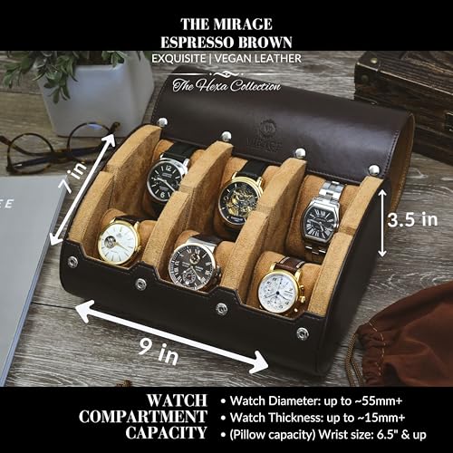 Watch Travel Case for Men Watch Roll for Travel Organizer and Display Watch Case (19 Count)