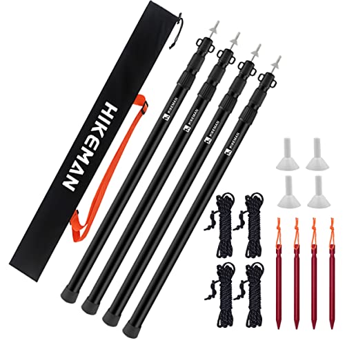 Tent Poles Camping Poles for Tarp Awning Canopy Porch Sun Sails Tarpaulin Headroom Aluminium Adjustable Telescoping