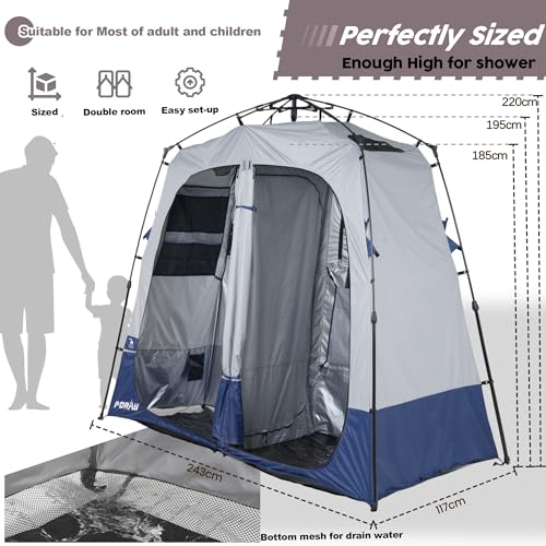 Portable Camping Shower Tent Deluxe Changing Room Easy Set Up Privacy Shelter