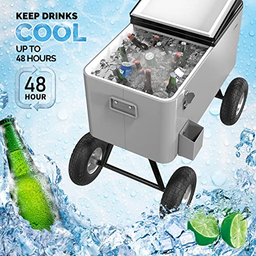 80 Quart Wagon Rolling Cooler Ice Chest