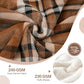 Sherpa Fleece Throw Blanket 80" x 90" Reversible Plush Fluffy Large Big Blanket Lattice Flannel Blankets for All Season Use