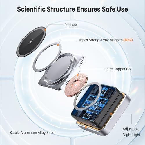 25W 3-in-1 Charging Station for Apple Device, Black Foldable Magnetic Wireless Charger, Fast Travel Charging Stand for iPhone17/16/15/14/13/12 Series, AiWatch/AirPods
