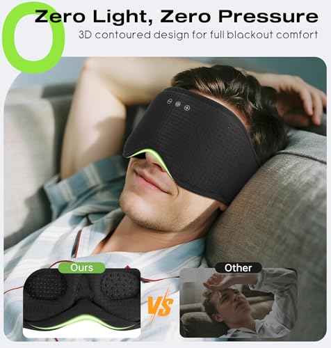 Bluetooth Sleep Headphones with 3D Eye Mask for Zero Pressure