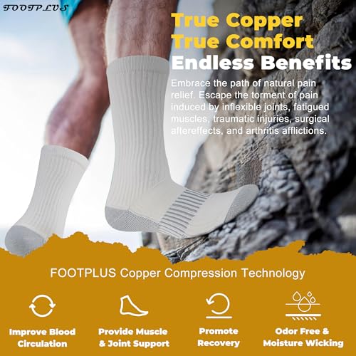 6 Pairs Copper Running Hiking Socks (6 Count)