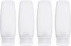 Silicone Travel Bottles for Toiletries TSA Approved Travel Size Containers Set 4 Pack Portable Leak Proof Refillable Cosmetic Squeeze Bottles Shampoo Hair Conditioner Body Lotion Bath Shower Gel