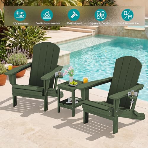 Outdoor Adirondack Chair Set of 6 with Cup Holders (6 Count)