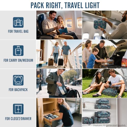 10 Set Packing Cubes for Travel Essentials (99 Count)