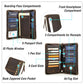 Top Grain Leather Travel Passport Wallet Organizer Case for Families