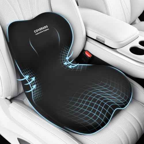 Car Seat Cushion and Lumbar Support Pillow One Piece