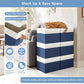 Large 17" 42 Quarts Collapsible Stackable Storage Bins with Lids [3 (3 Count)