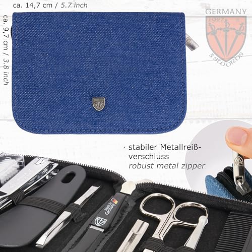 brand quality 10 piece manicure pedicure grooming kit set for professional finger & toe nail care tweezers file clipper fashion leather case in gift box