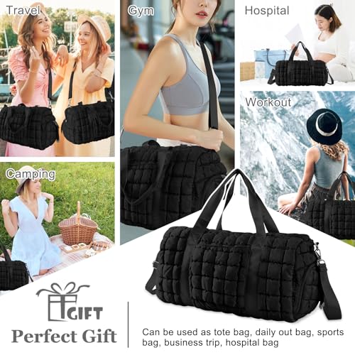 Quilted Travel Duffle Bag Gym Bag for Women