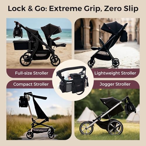 Extra Large Stroller Organizer Max with 2 Insulated Cup Holders