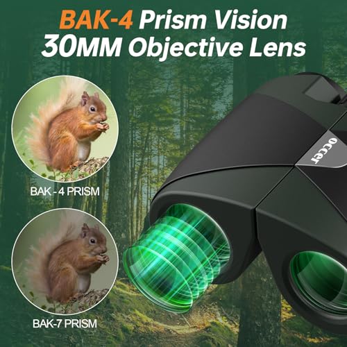 15x30 Binoculars for Adults Kids Easy Focus for Bird Watching Green