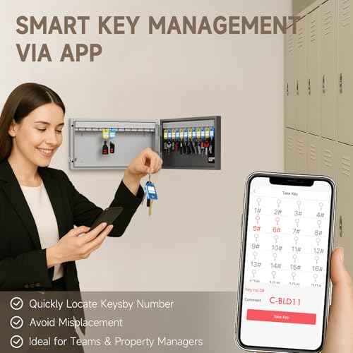 24 Key Lock Box Smart Key Organier Cabinet with Keypad & App for Office