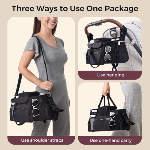 Extra Large Stroller Organizer Max with 2 Insulated Cup Holders
