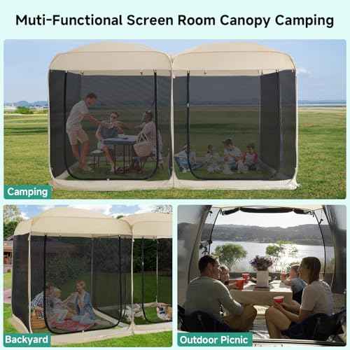 Screen House Room 2024 Upgraded 2 in 1 Screen Tent PoP Up Gazebo® with Mesh Mosquito Netting