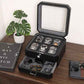 6 Slot Leather Watch Box with Valet Drawer