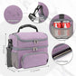 Double Layer Cooler Insulated Lunch Bag Adult Lunch Box Large Tote Bag for Men (Purple)