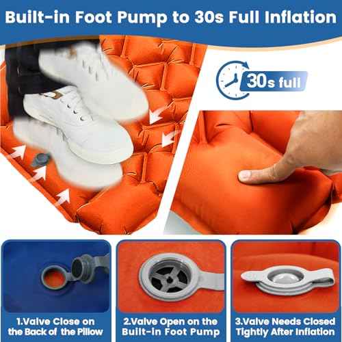 4 Inch Camping Sleeping Pad with Foot Pump