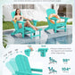 2 Pcs HDPE Folding Adjustable Adirondack Chair with Ottoman (2 Count)