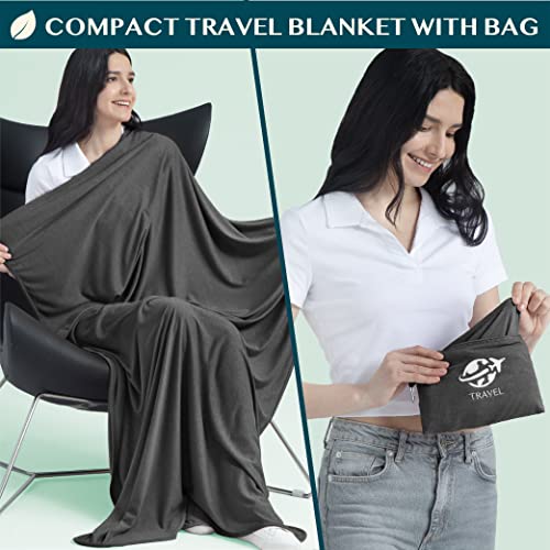 Travel Blanket Airplane Compact with Bag