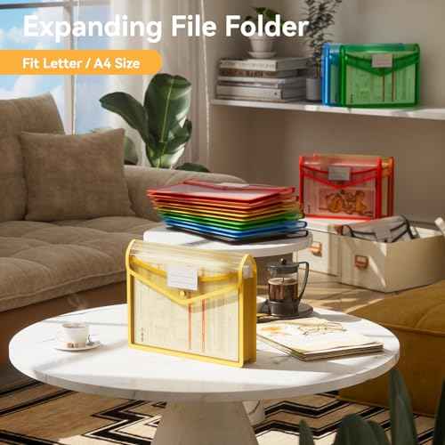 12 Pack Plastic Expanding File Folder (12 Count)