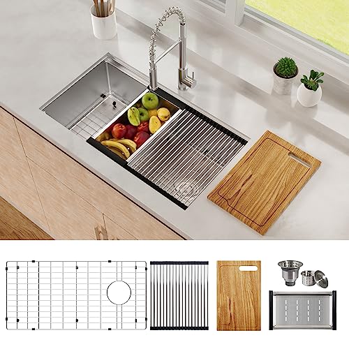 32 Inch Workstation Kitchen Sink