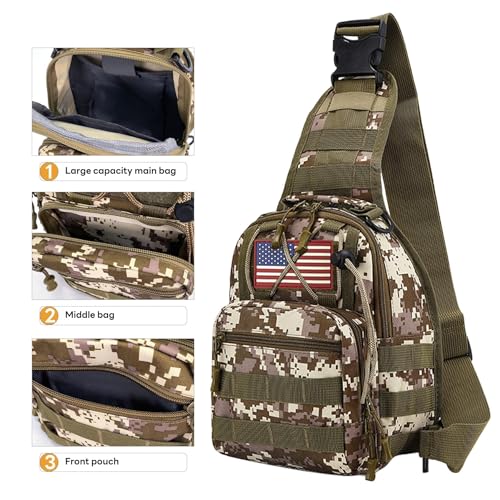 80L 2 Pack Hiking Backpack for Men with Sling Tactical Backpack (2 Count)