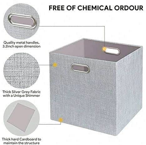 Thicker Fabric Storage Cubes 13 inch Collapsible Storage Bins for Organization
