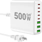 500W USB C Charger Block, 8-Port USB C Charging Station Fast Charging PD 120W PC Laptop Charger Adapter Compatible with MacBook Pro/Air/All iPad,DELL, iPhone 16/15/14/13/Pro Max/Galaxy