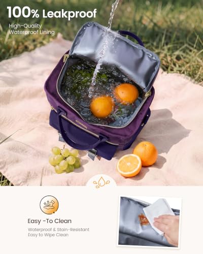 Insulated Lunch Bag Women (Blue Purple-Eggplant Purple-Black / 15L)