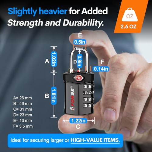 Travel Lock TSA Approved Luggage Locks for Air Travel (4 Count)