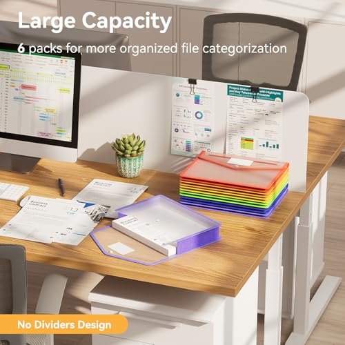 6 Pack Plastic Expanding File Folder