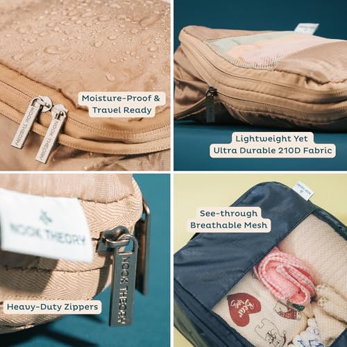 6 Pack Large Compression Packing Cubes for Travel (6 Count)