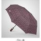Folding Umbrella Real Wood Handle Maple Leaves Red Plum