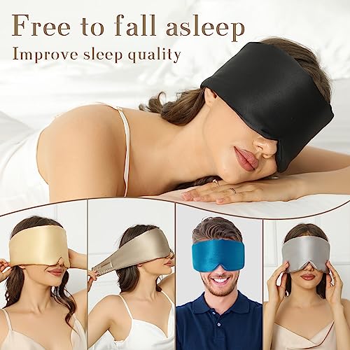 100% Mulberry Silk Sleep Mask Eye Mask for Women Man with Adjustable Band