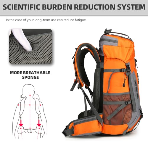 60L Hiking Backpack for Men and Women Lightweight Camping Hiking Backpack with Rain Cover Large Waterproof Travel Backpack Backpacking Pack