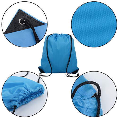 20 Colors Drawstring Backpack Bags Sack Pack Cinch Tote Sport Storage Polyester Bag for Gym Traveling (20 count)