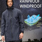 Men's Rain Jacket Waterproof Cycling Packable Raincoat with Hood Lightweight Windbreaker
